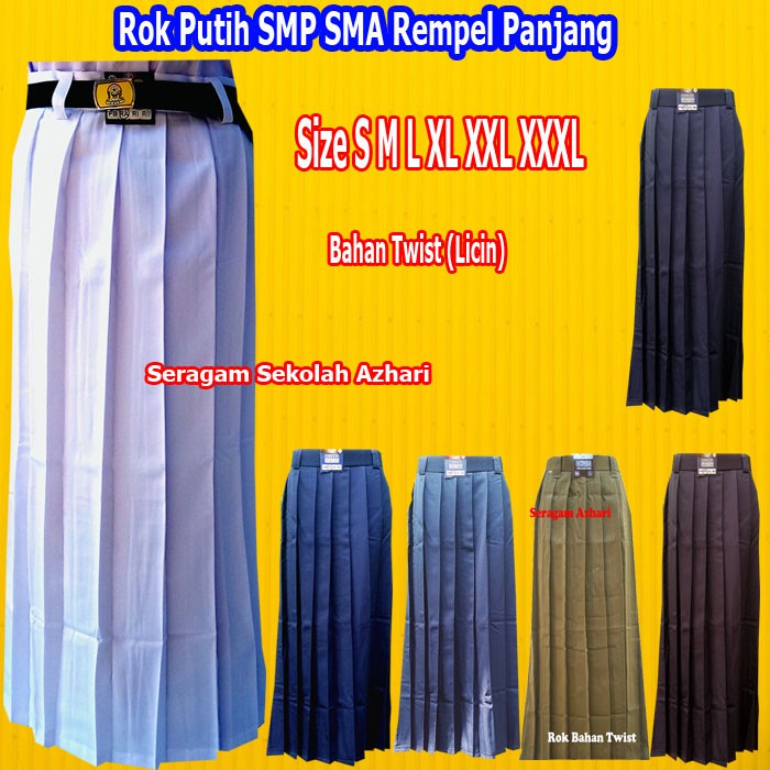 Rok SMP Warna Putih Rempel Jumbo-Rok Sekolah SMA Putih Rempel-Rok SMA-Seragam SMP-Seragam SMA