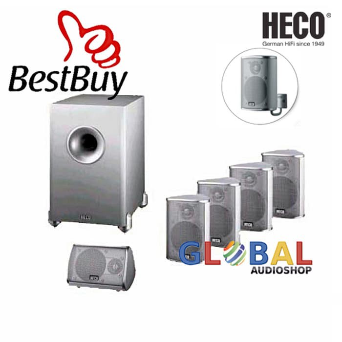 HECO VOGUE 510A SPEAKER SYSTEM 5.1 SATELLITES 2-WAY ALUMINUM STEEL