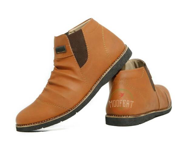 SEPATU SEMI BOOT KULIT MOOFEAT WRINGKLE HIGH