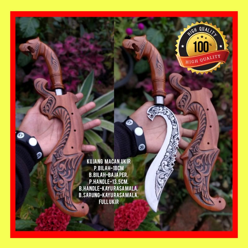 PISAU SEMBELIH KUJANG MACAN UKIR SUPER TAJAM
