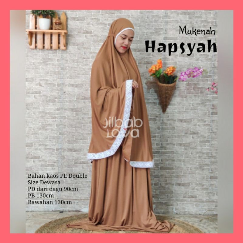 Mukena Mukenah Atas Bawah Dewasa Jumbo Kain Kaos Hapsyah