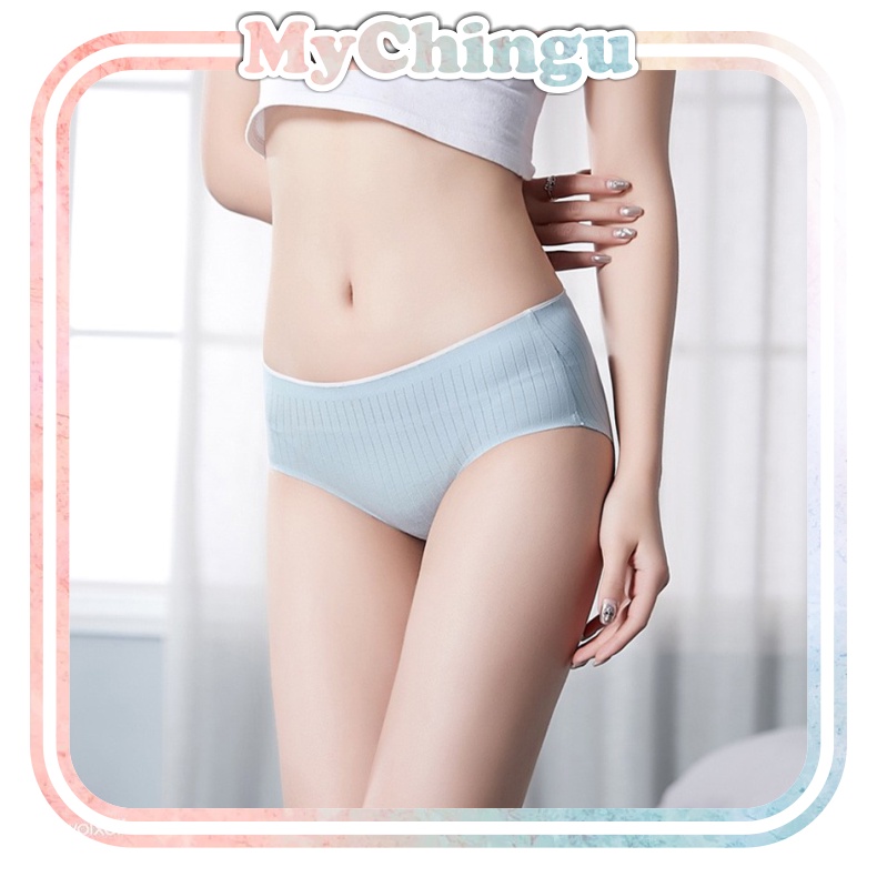 ❀ Chingu ❀ PW053 COD Celana Dalam Brief Seamless Anti Bakteri Model High Waist Sexy CD Wanita Import