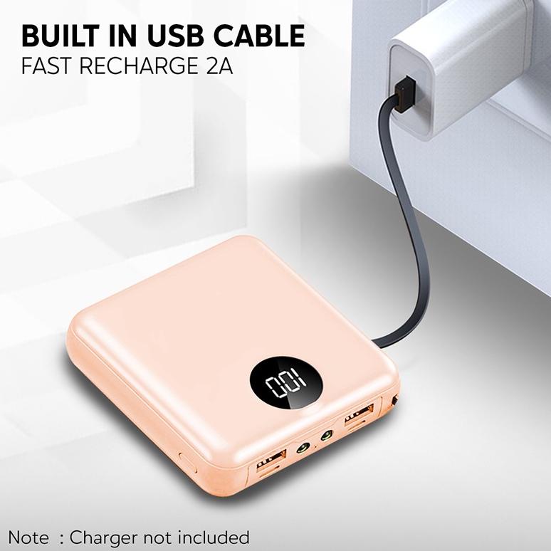 Powerbank 10000/20000Mah Built In Cable Fast Charging 2.1A Portabel Powerbank Mini