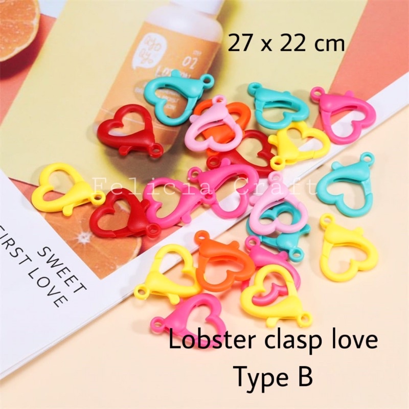 Lobster Claps Kait kokot Plastik Love [1pcs]