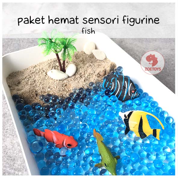 Paket Hemat Sensori Play Figurine Animal Construction Truck | Tray Sensory Mainan Montessori Figures | Pohon Kelapa Sand Mud | Cari Bingkisan Hampers