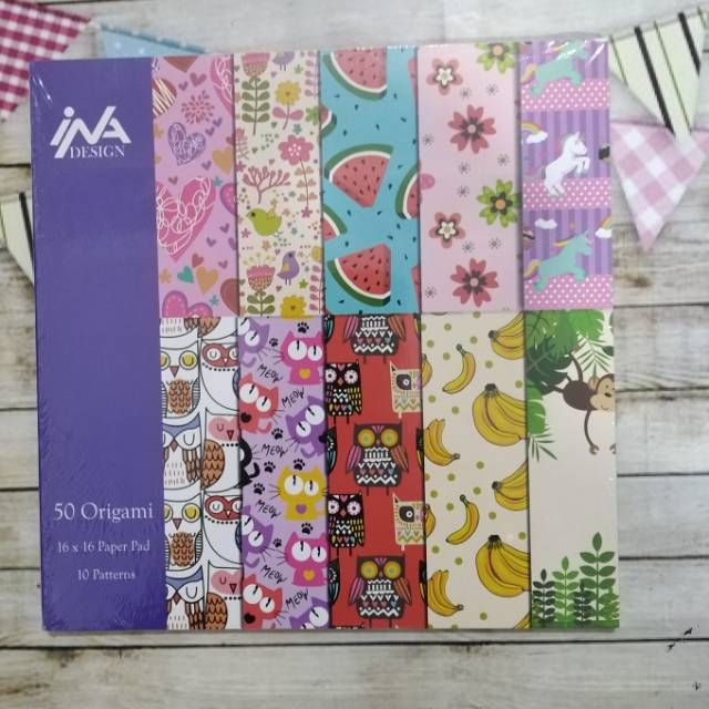 Kertas lipat origami motif ina creative 50 lembar 16x16