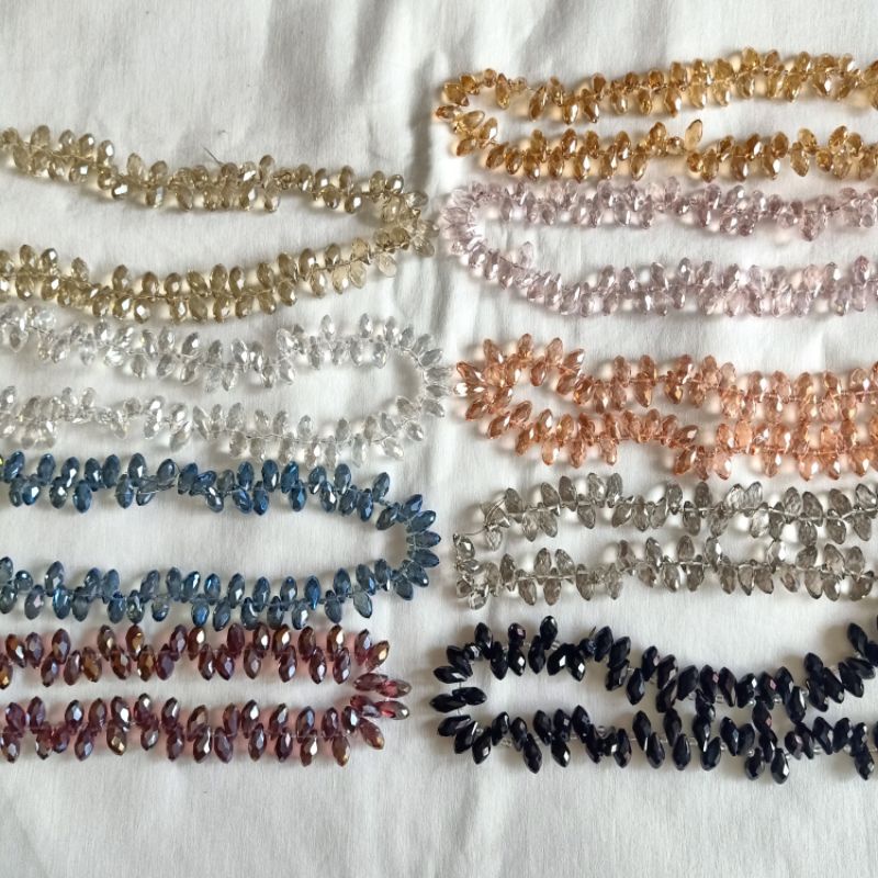 Cristal Zicron Renceng Kristal Zikron Bentuk Tetes Besar dan Kecil - Zalia Payet