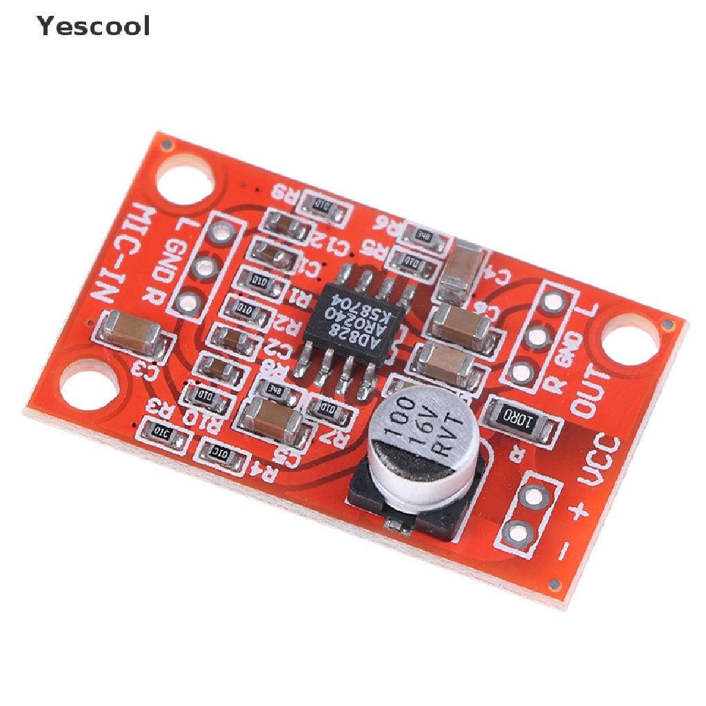 Yescool AD828 Papan preamplifier Mikrofon stereo Dinamis DC 3.7V-15V 12V