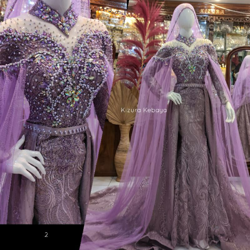 Kebaya Ekor Gaun Slim Dress 2in1 Pengantin / Congsam
