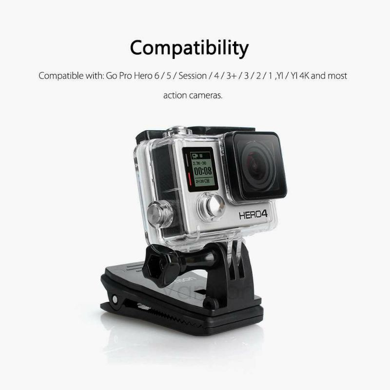 CLIP CLAMP MOUNT 360 ROTARY SMARTPHONE HP HOLDER JEPIT RANSEL TAS BACKPACK GOPRO |2032