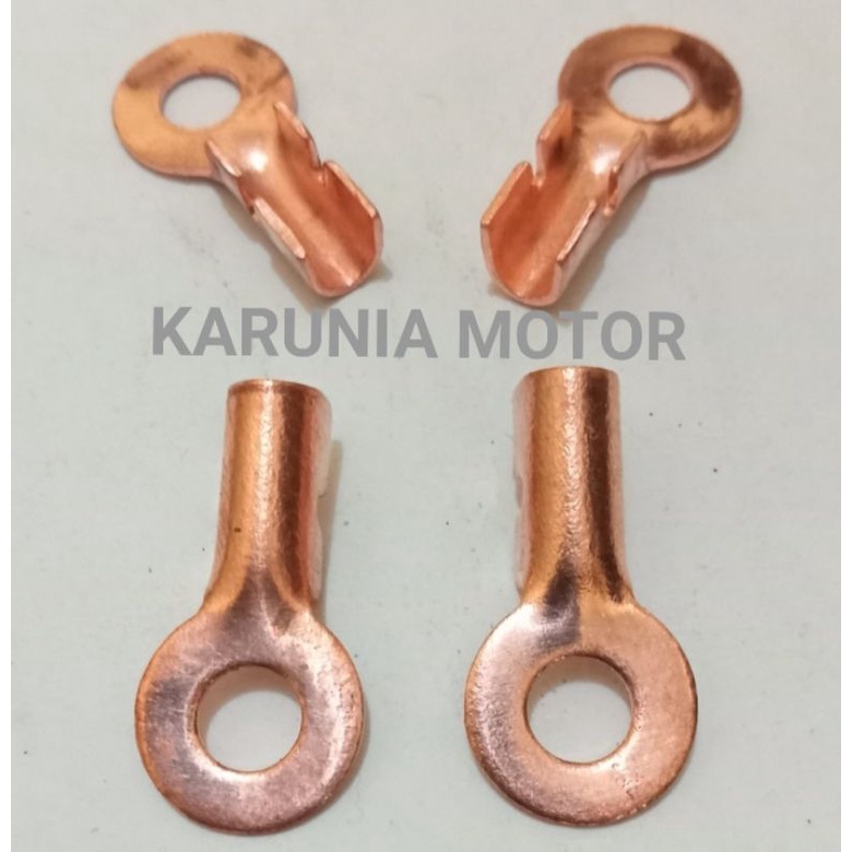 Skun Sekun aki Tembaga Murni 100 % M6 ( lubang baut kunci 10 ) untuk motor dan mobil