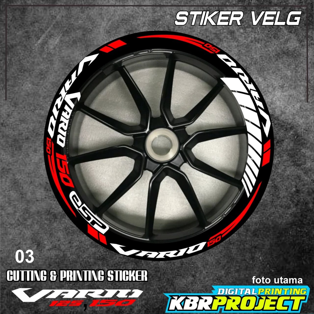 Stiker Velg VARIO 150&125 - Stiker Velg Variasi List Honda VARIO 150&125 Design  03 KBR PROJECT