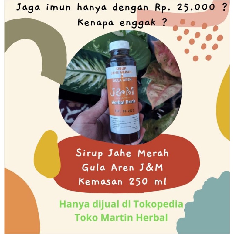 

Sirup Jahe Merah Gula Aren J&M 250 ml