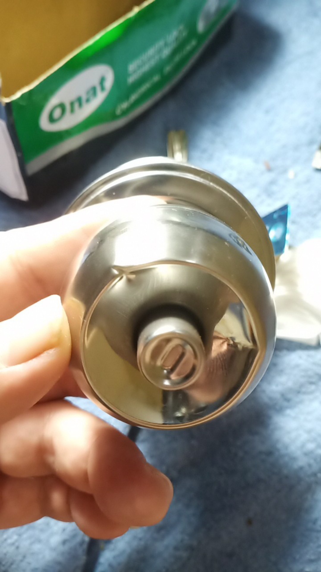 Kunci Pintu Kamar Mandi Bulat Onat / Tarikan Gagang Handle Putar Stainless