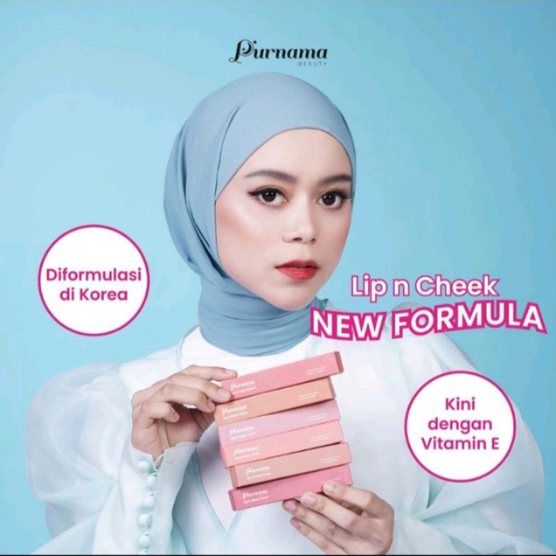 [ ORIGINAL ] Purnama Beauty Lip & Cheek - NEW FORMULA 2in1 Lip Cream n Blush-On Cream by Lesty Kejor