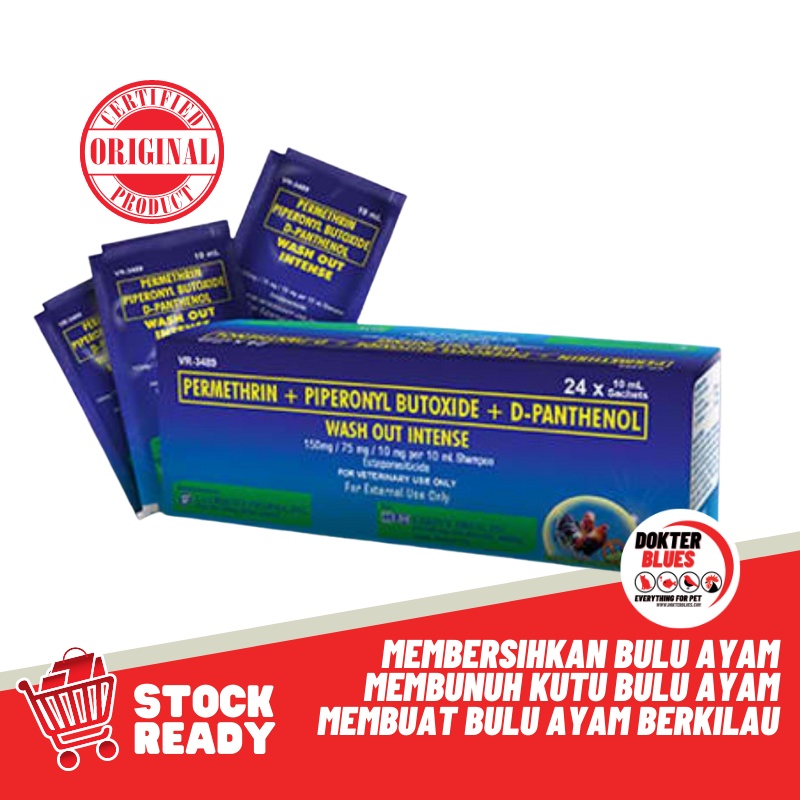 Shampo Ayam WASH OUT (1sachet) Shampoo Sampo Membunuh Kutu Ayam | 10ml