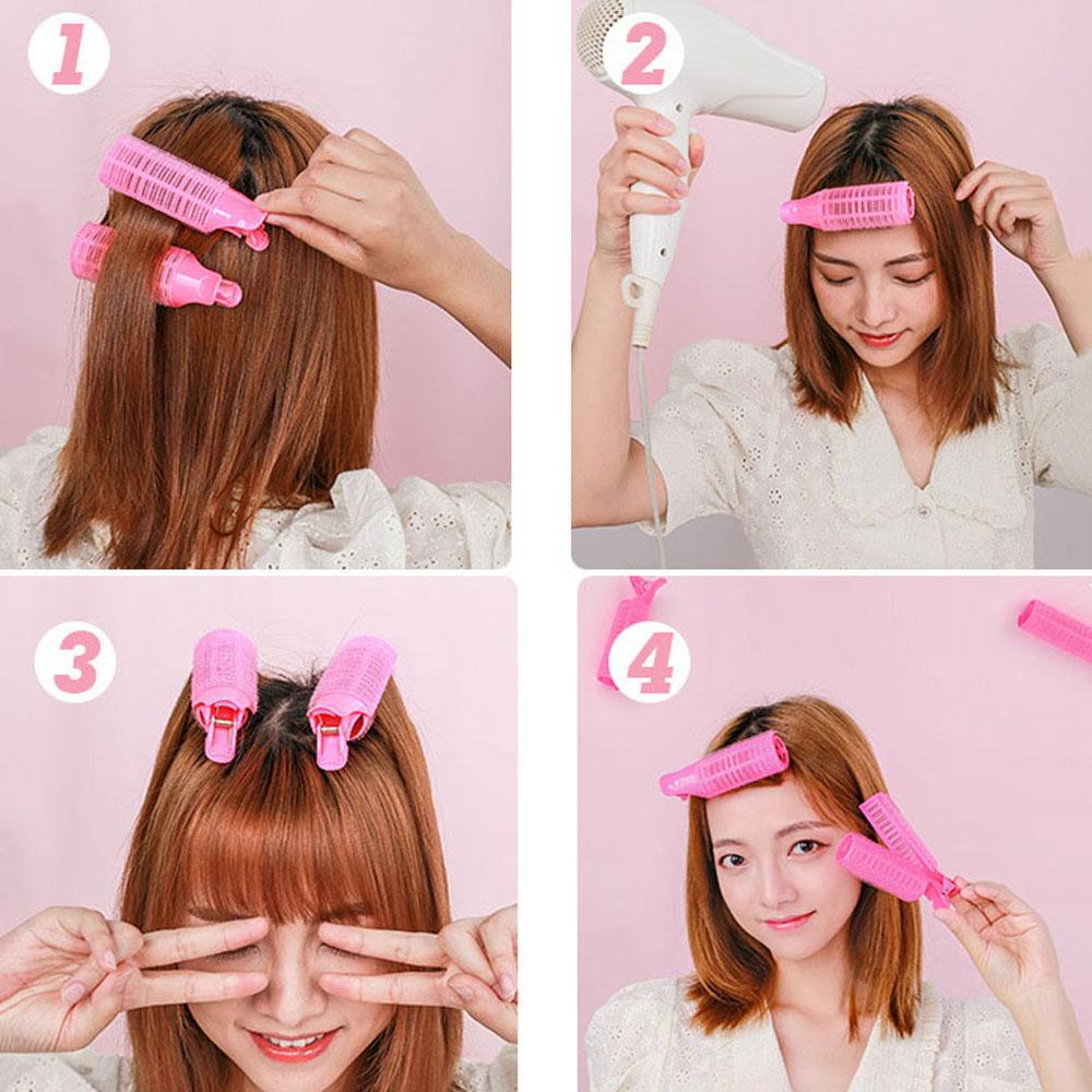 Needway   Rol Rambut Set Portable 2 Pcs Ada Panas Ikal Malas curler Headband Panjang Sedang Rambut Air bangs curling curler