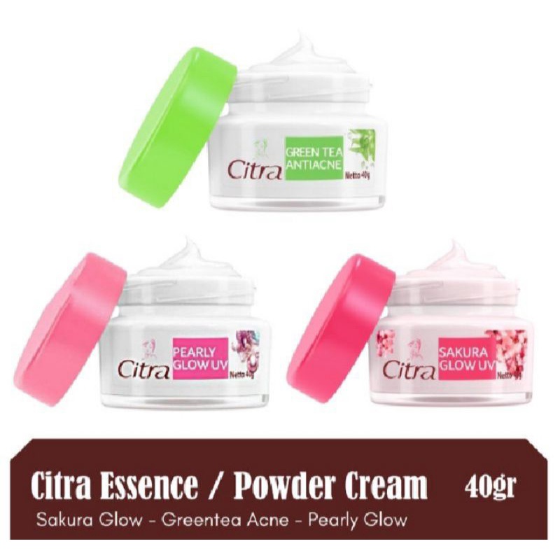 Citra sakura glow UV  powder cream/green tea/pearly glow/ mutiara glow /pelembab wajah citra 40 g