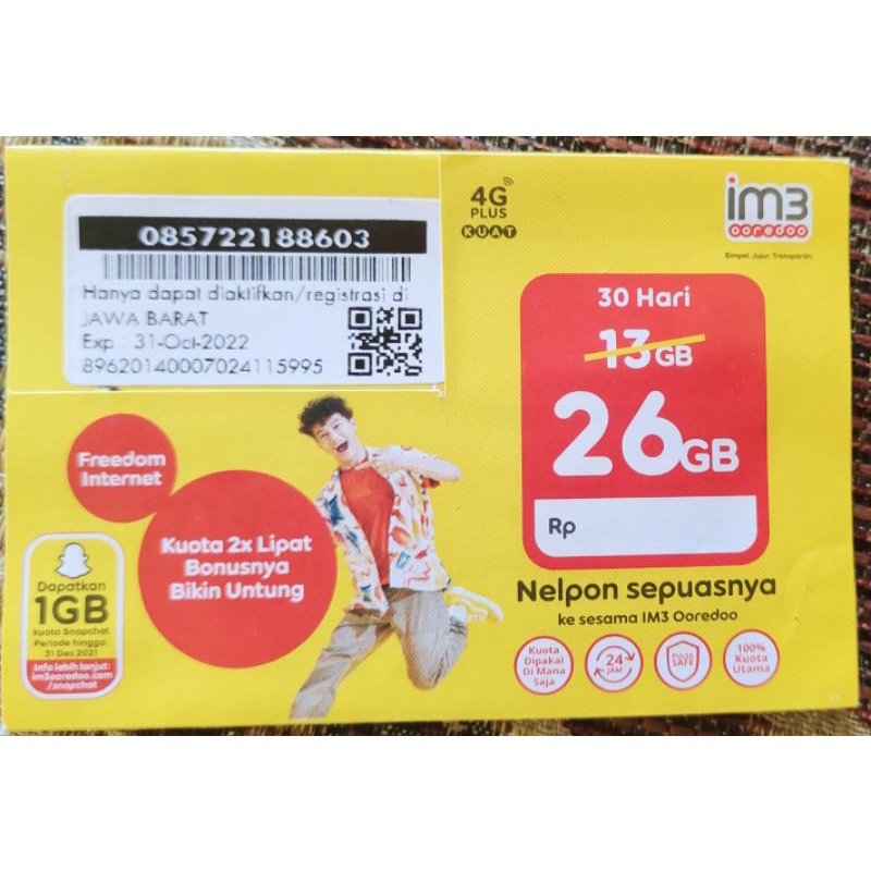 PERDANA INDOSAT FREEDOM 13 GB