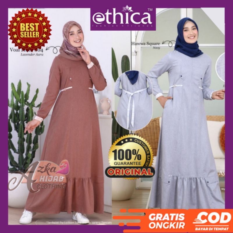 BAJU GAMIS ETHICA TERBARU 2022 AYUMI 295 / BAJU GAMIS TERBARU 2021 / GAMIS MODERN / GAMIS SIMPLE ELE