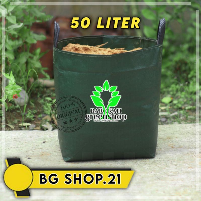 PLANTER BAG TEBAL 50 liter hijau - pot - media tanam