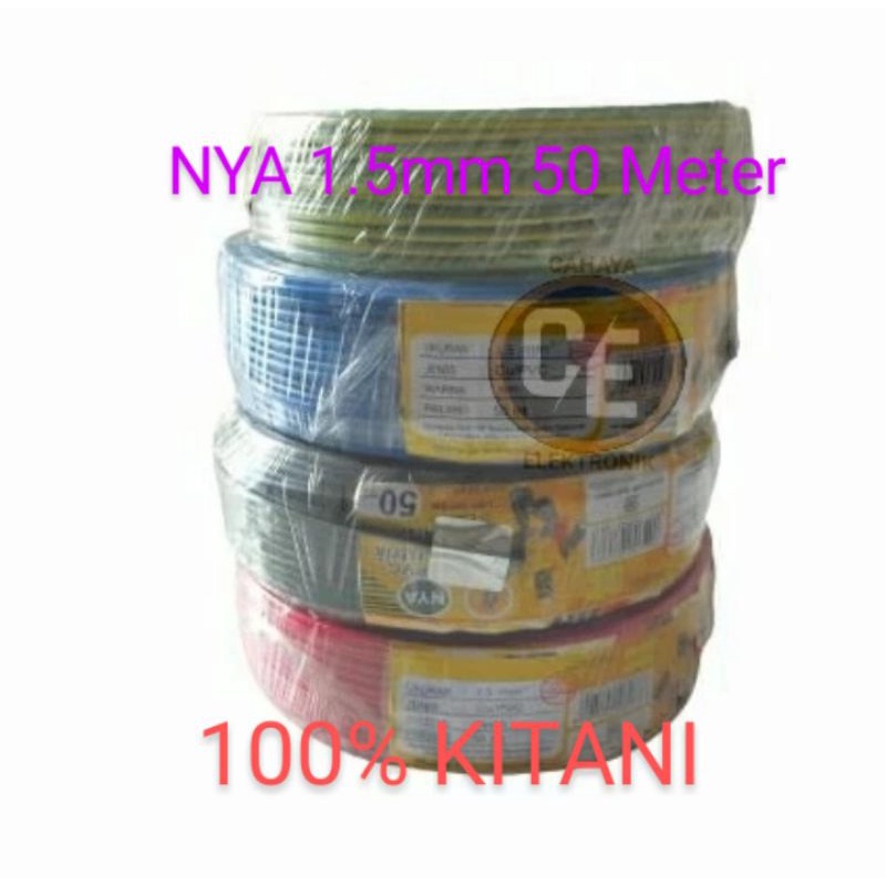 Kabel Listrik nya 1.5 mm Kitani 50 Meter / Kabel Tunggal NYA Kitani 1.5mm 50 Meter