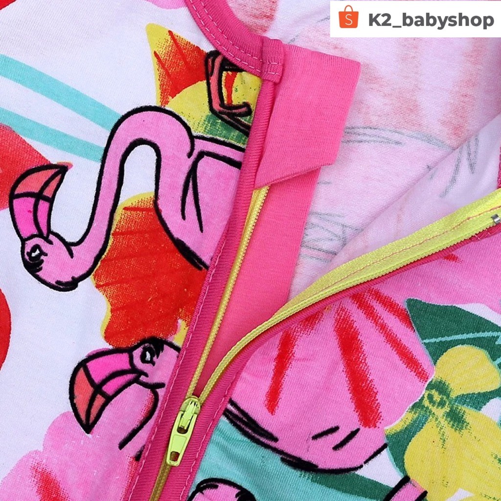 BABY K2 - BABY LONG ZIPPYSUIT MOTIF FLAMINGO KODE 00007