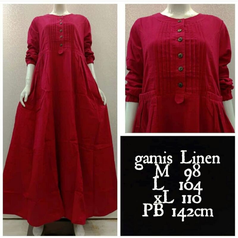 Gamis Linen Premium Import by Asaki Original