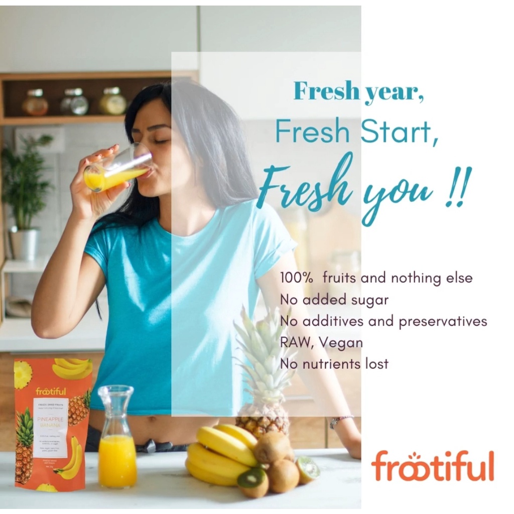 FROOTIFUL Freeze Dried Fruit - Strawberry Banana/Pineapple Banana/Mango Banana - Cemilan Sehat