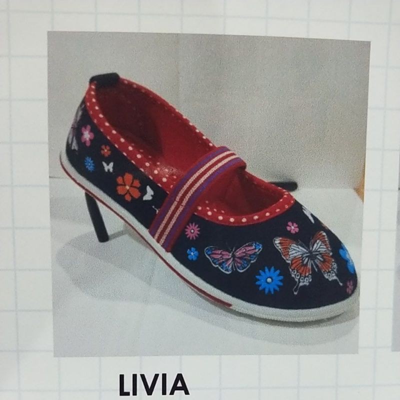 GALETTI LIVIA Sepatu anak perempuan bukan santica/sneakers hitam cek sepatu anak perempuan motif model terbaru Motif Kupu-kupu - Galletti Livia