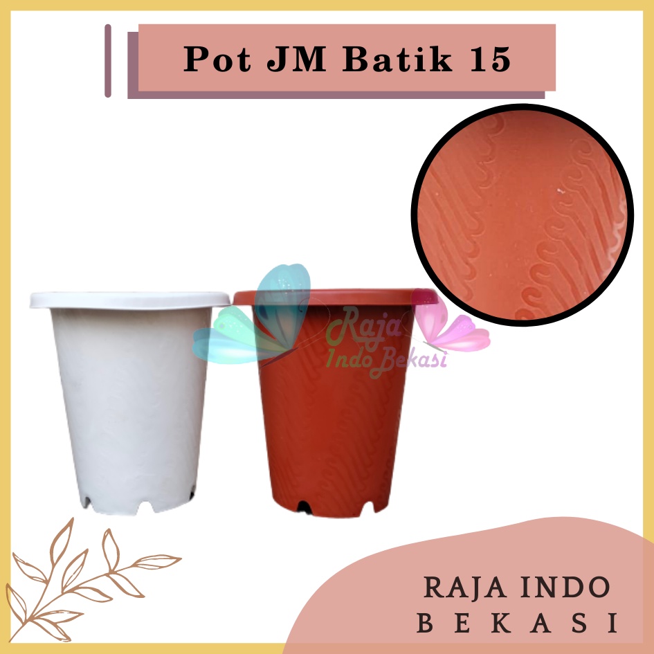 Pot Jm Ruby Batik 15 Putih Coklat Merah Bata Terraccota Terakota Pot Astor Pot Bunga Bulat Tinggi Mirip Pot Yogap 10 15  17 18 19 Tebal Murah