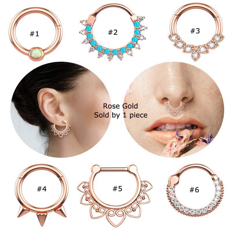 1pc Anting Tindik Hidung Bahan Stainless Steel Dengan Zircon