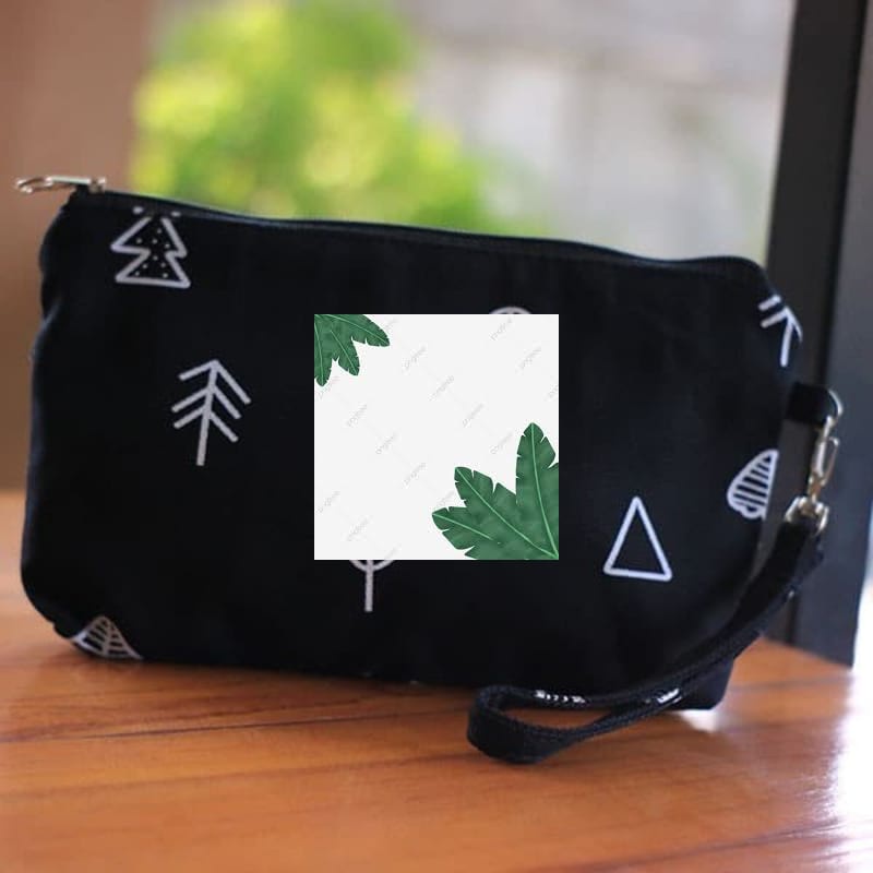 Murah Dompet Pouch Wanita SPNB Kanvas TREE Hitam Elegan