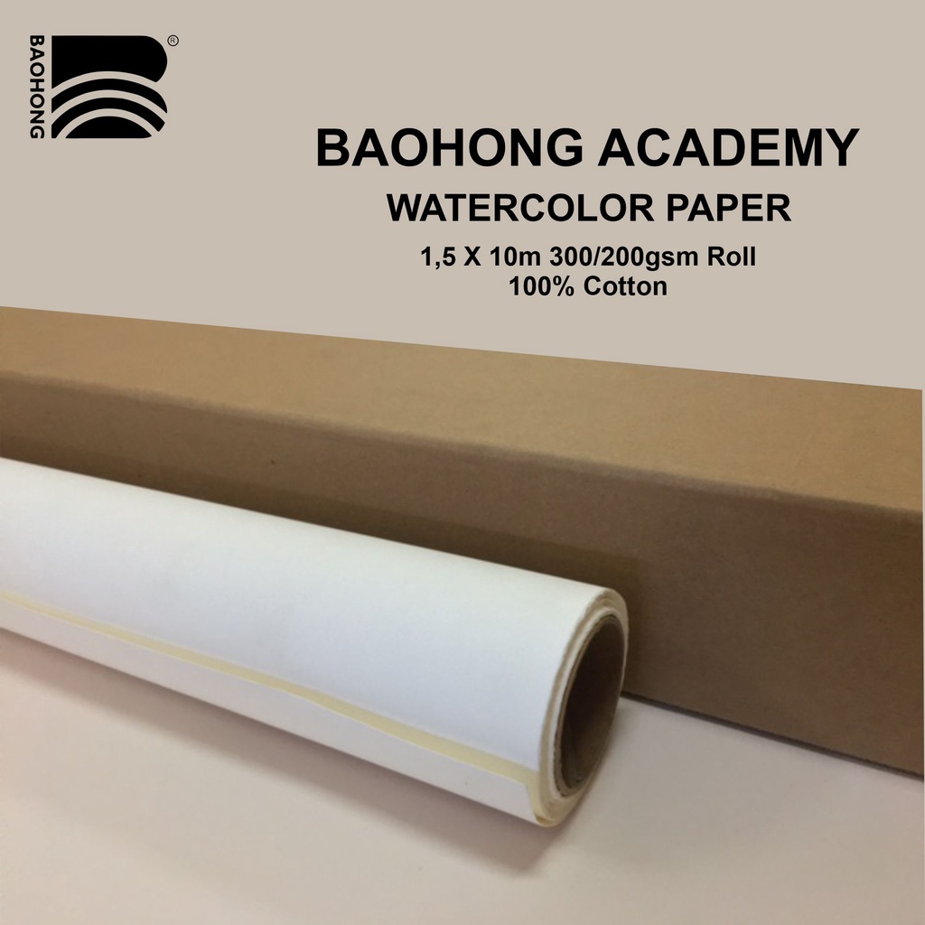 

Baohong Academy Watercolor Paper ROLL - 1,15m X 10m 300gsm / 200gsm / 100% Cotton