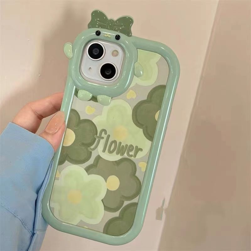 Case Silikon Motif Monster Bunga Hijau Cover iPhone 11 12 13 7 8 6 13 Pro hhft