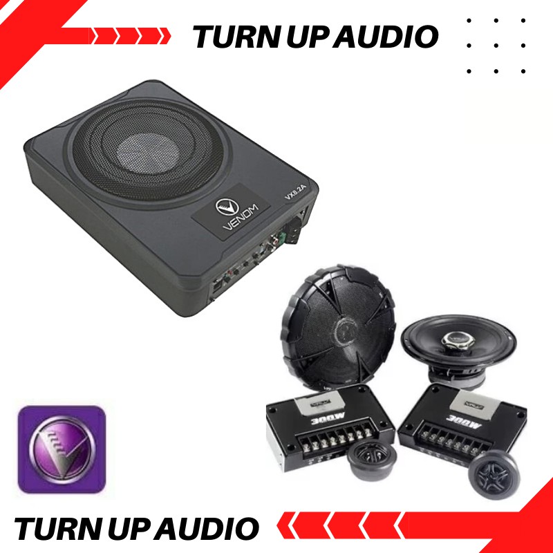 Paket Audio Venom subwoofer kolong 8.2 A speaker pintu dengan Tweeter venom Turbo 6.2 TO