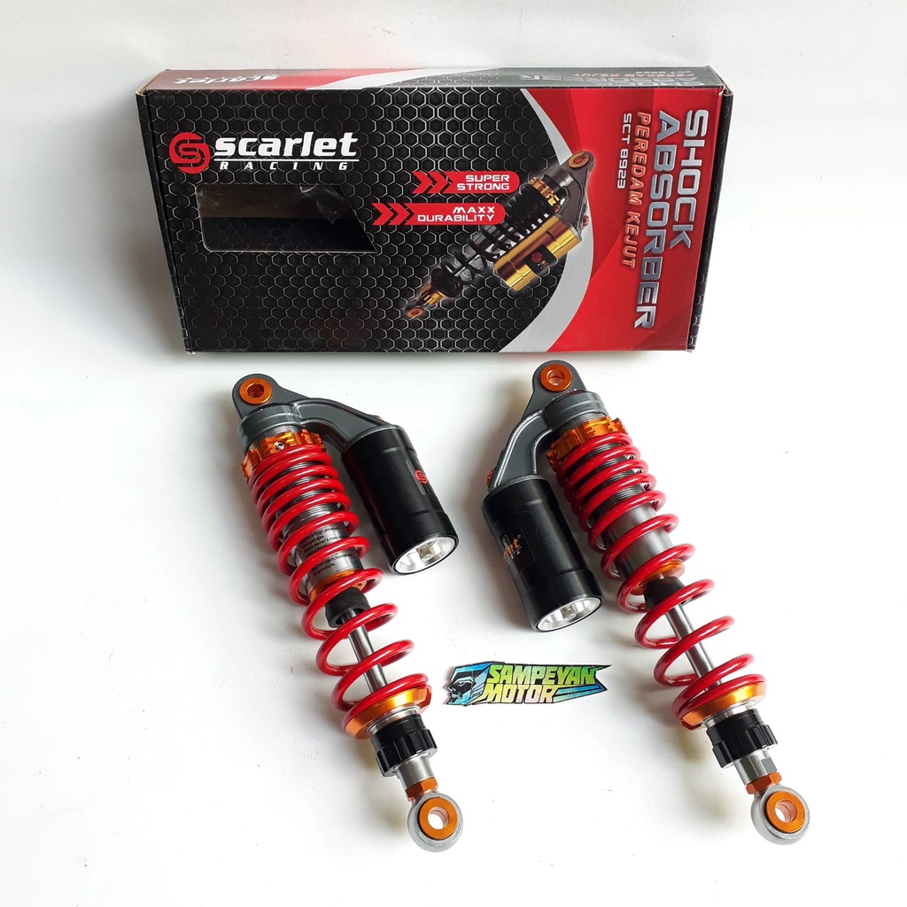 Shock Sok Skok Belakang Tabung Atas Merah 8923 Scarlet Racing 280mm 320mm 340mm