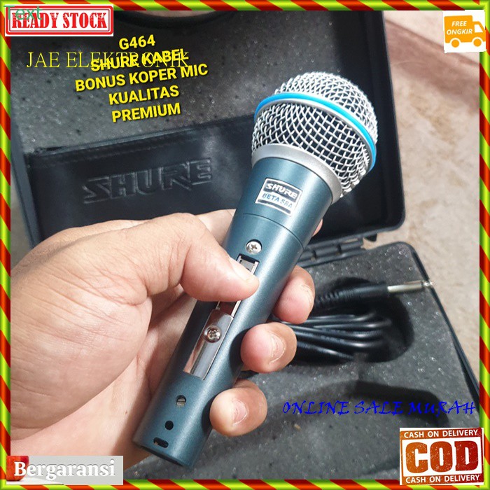 G464 Shure mic kabel dynamic mik Microphone cable full besi karaoke vocal vokal audio sound system audio pengeras suara pro profesional Legendary legendaris mikrophone G464   BISA DIGUNAKAN SEGALA JENIS AUDIO SOUND  Bahan dari besi metal  Mic