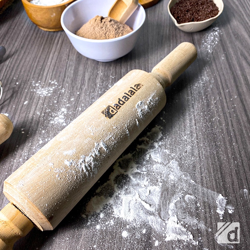 DADALALA Rolling Pin Kayu Model Roll Ukuran 20 Cm Untuk Adonan Kue