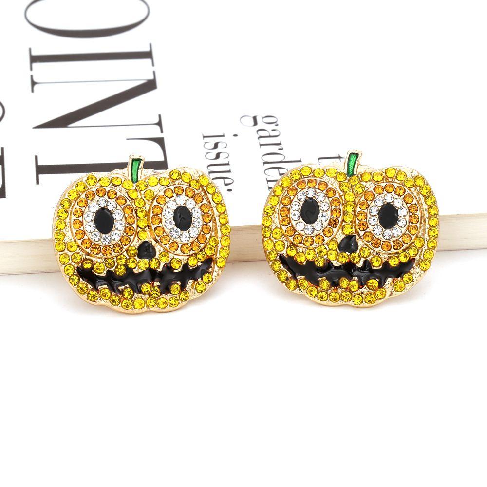 Needway Pumpkin Stud Earrings Fashion Berlebihan Hadiah Gadis Gaya Eropa Amerika Perhiasan Telinga Alloy Berlian Imitasi Anting Labu