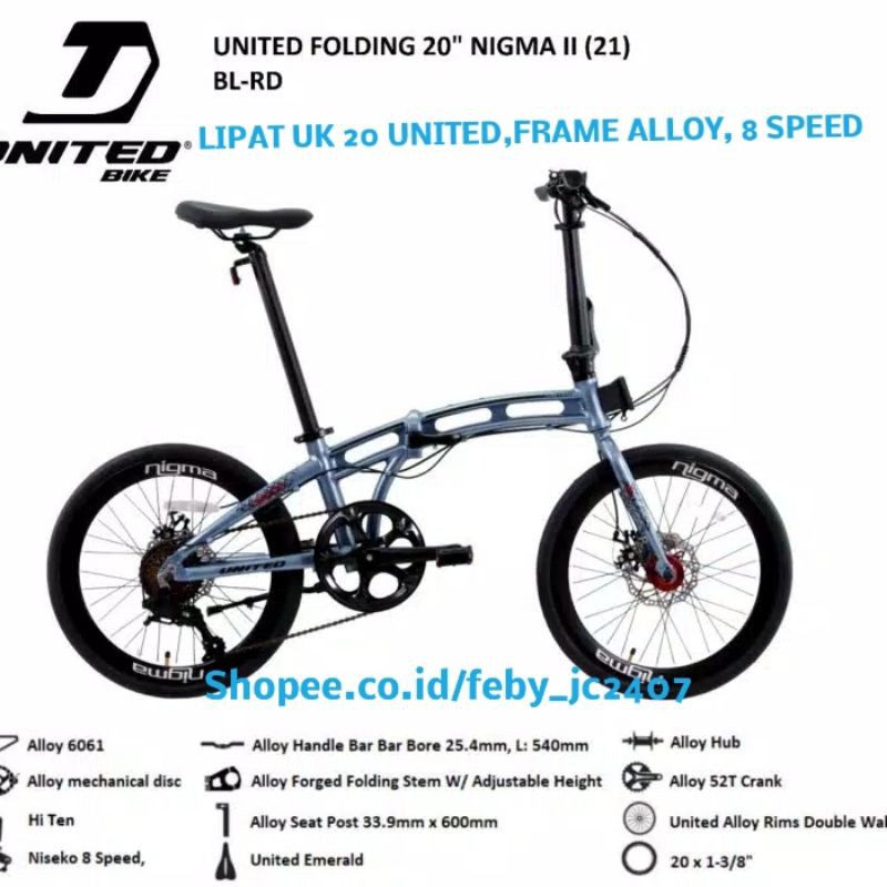 united folding bike 20