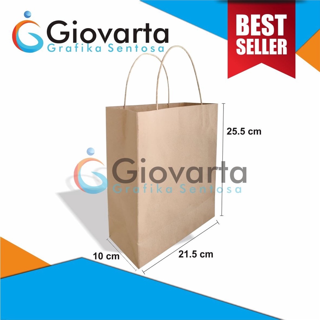 

Paperbag Craft / Paperbag Coklat / Paperbag Polos Ukuran 21.5x10x25.5