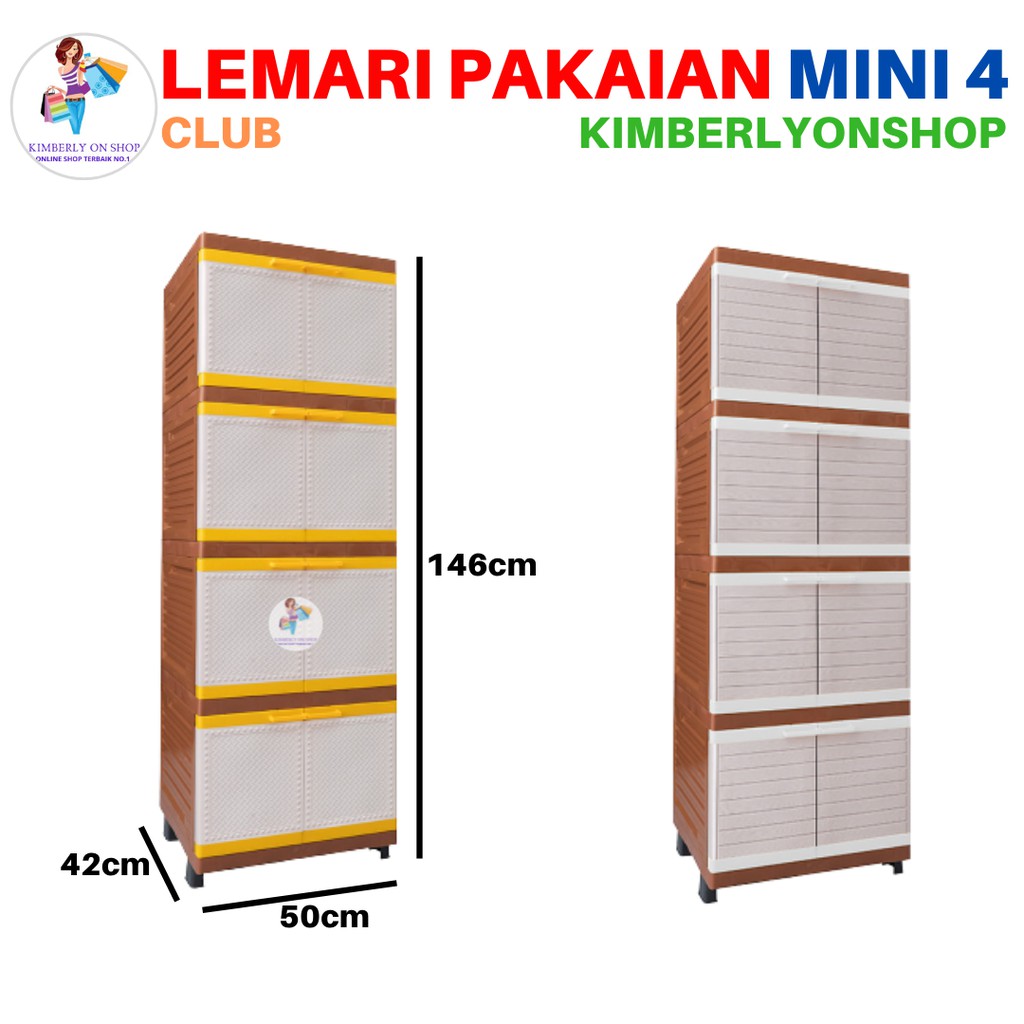 Lemari Pakaian Plastik Mini Susun 4 Mini VNT WSP Club