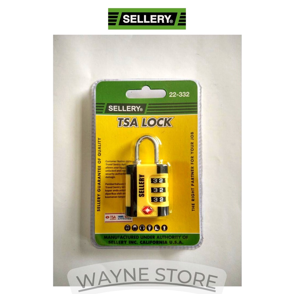 GEMBOK TSA / TSA LOCK 22-332 KUNING SELLERY