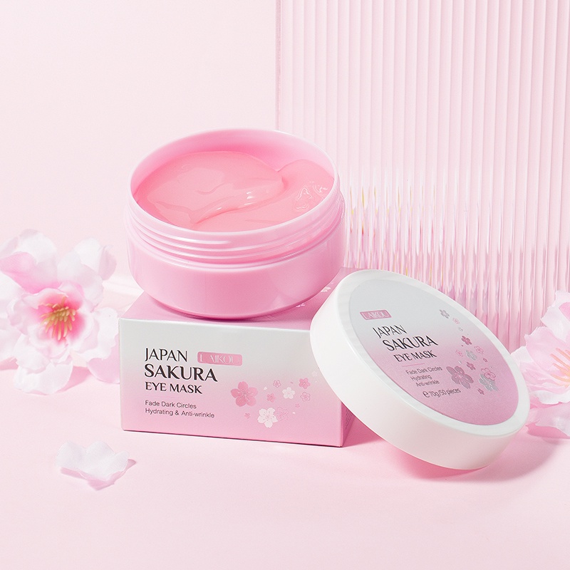 LAIKOU Sakura Masker Mata Memudarkan Mata Panda Eye Patch Meringankan Kerutan 50 pcs