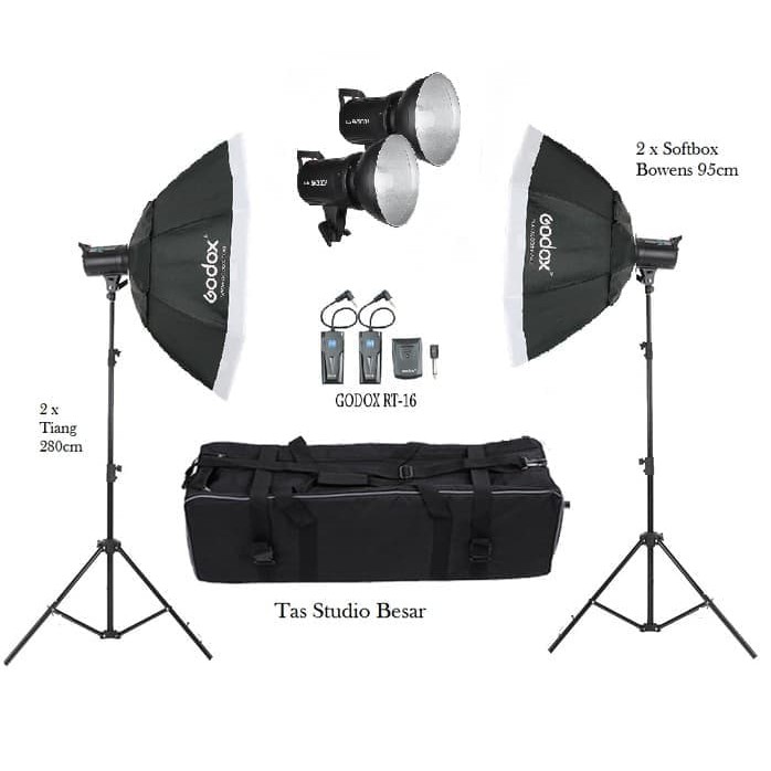 Paket Studio Godox SK300II Softbox Bowens 95Cm Komplit Murah