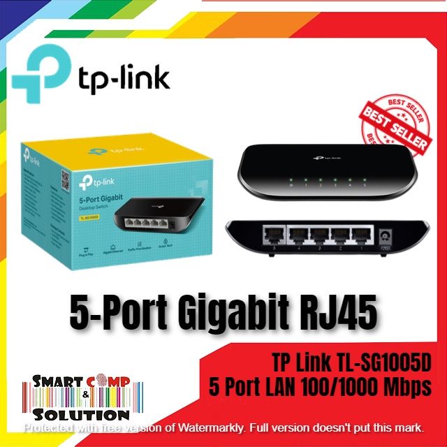 TPLINK TLSG1005D - Switch HUB 5 Port Gigabit Auto MDI MDIX TL-SG1005D