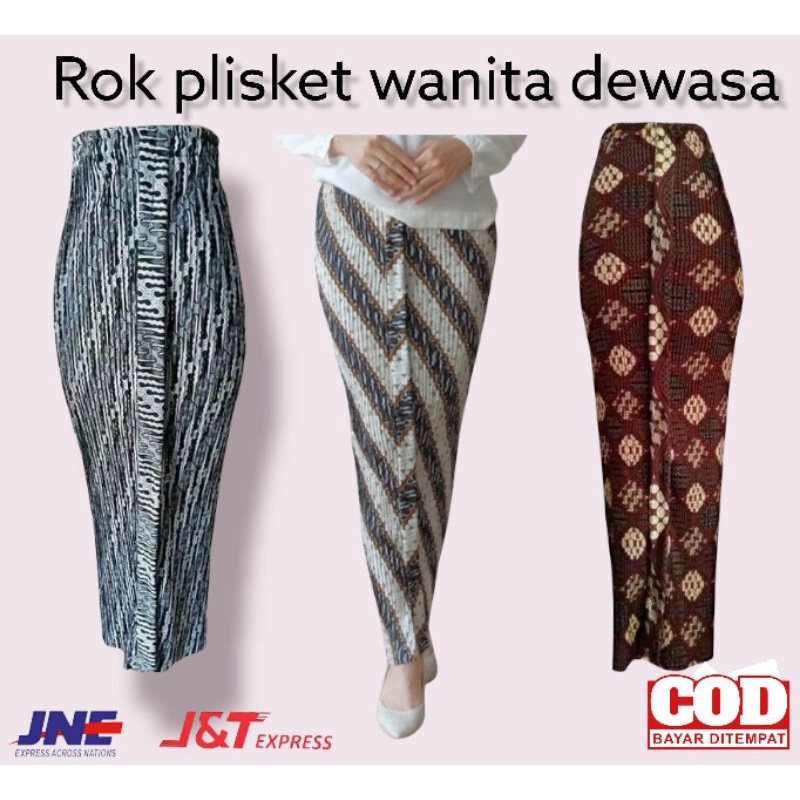 Rok plisket wiru //rok batik plisket motif random sesuai stock yg tersedia