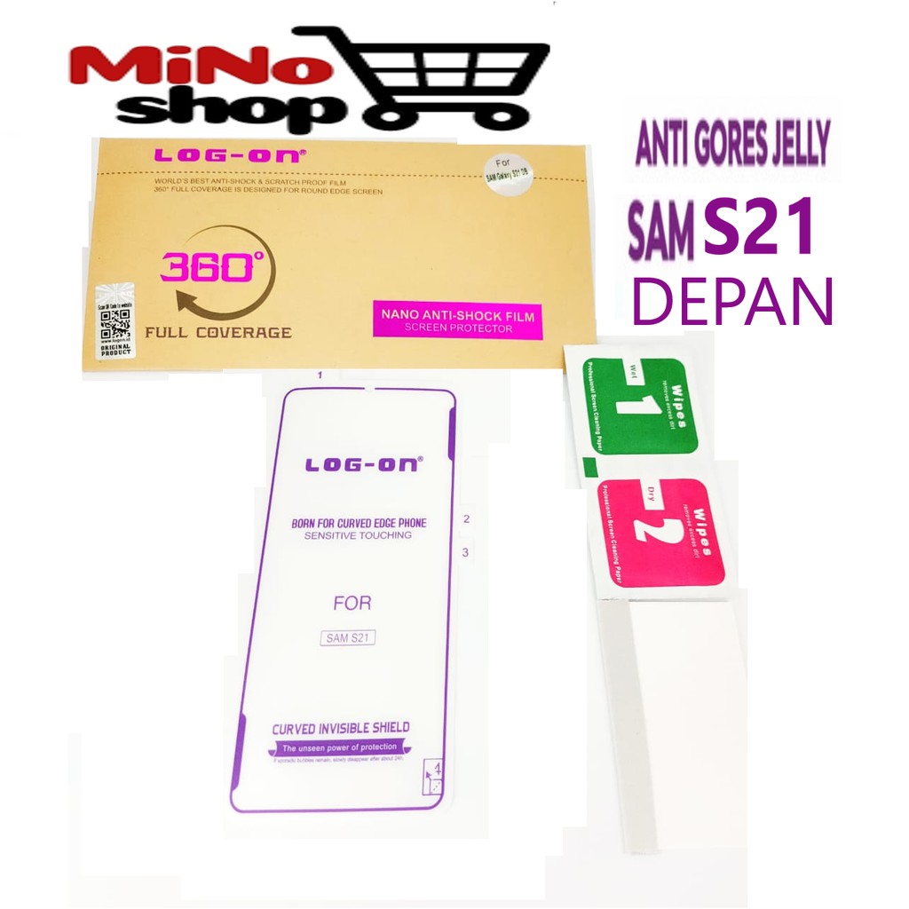 ANTI GORES JELLY SAMSUNG S21 - ANTI SHOCK FULL COVER MERK LOG ON