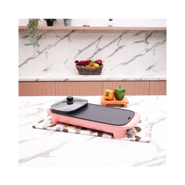 Cypruz BBQ Electric Hot Pot Peach, hot pot, bbq hemat listrik